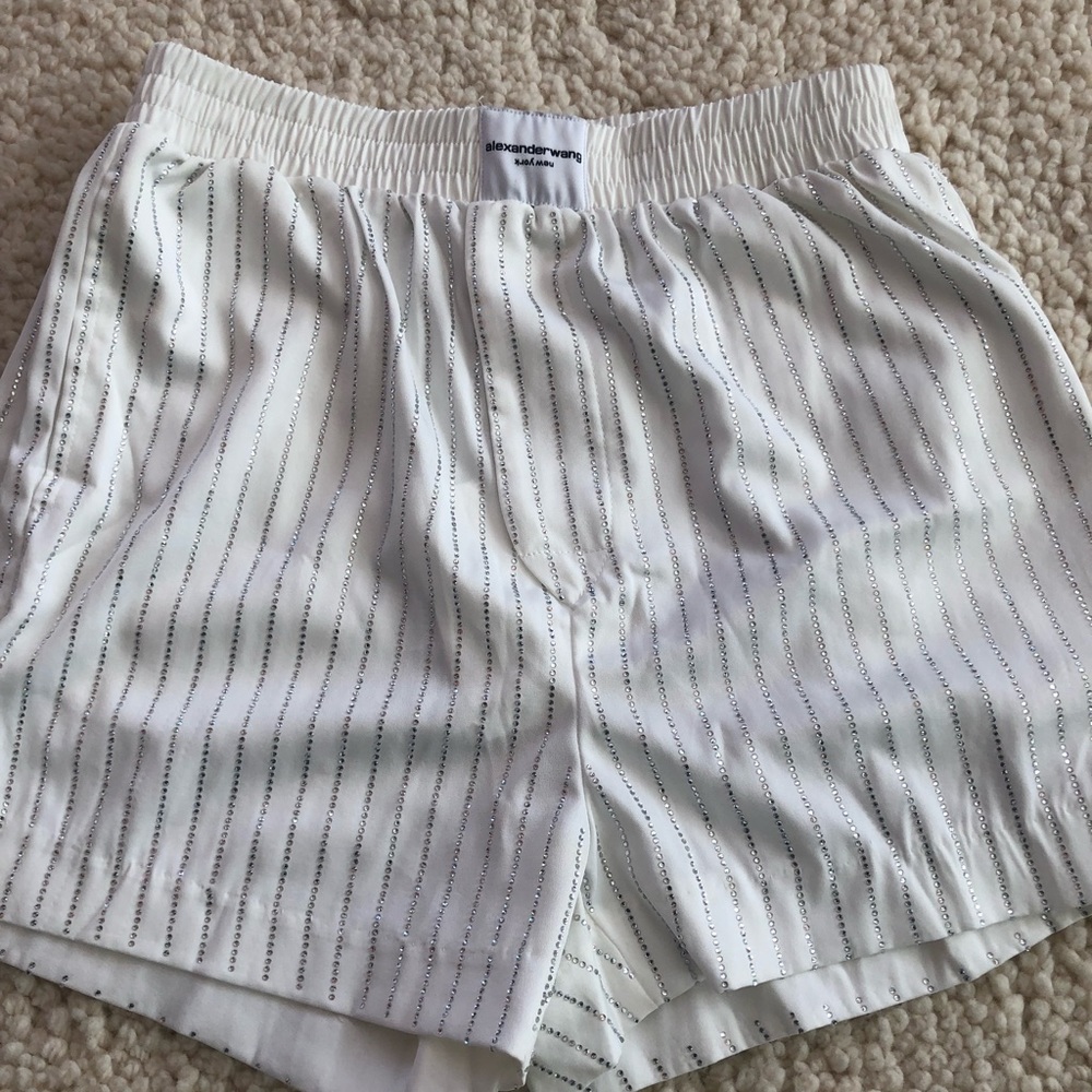 Alexander Wang Crystal Embellished Boxer Shorts